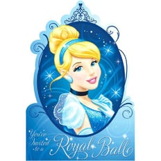 CINDERELLA INVITATIONS CARDS & ENVELOPES 8 PCS