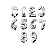 Mini Silver Number Balloon
