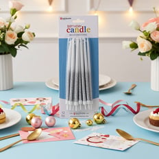 Glittery Silver & White Candles
