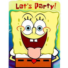 SPONGEBOB INVITATIONS & INVOLOBS 8 PCS