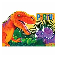 DINOSAUR INVITATIONS CARDS & ENVELOPES 8 PCS