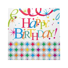 HAPPY BIRTHDAY STREAMER NAPKINS 6 PCS