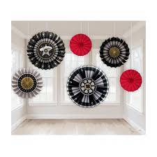PAPER FAN DECORATIONS 6 PCS 