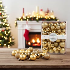 Golden balls for New Year's decorations