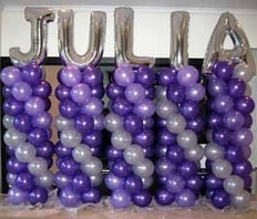 PURPLE COLOR BALLOONS WITH SILVER LETTERS