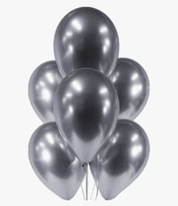 Silver Chrome Latex Balloons 6