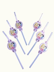 PRINCESS DRINKING STRAWS 6 PCS