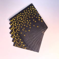 Black with gold dots napkins 20 pcs
