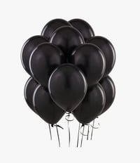 (Black Helium Latex Balloons (12
