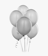 Silver Helium Latex Balloons 6