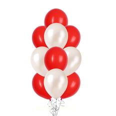 LOVE BALLOON BOUQUET RED AND WHITE  10 PCS 