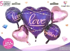 Love balloons bouquet 5 pieces