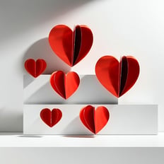 زينة شكل قلب ثلاثية الأبعاد 