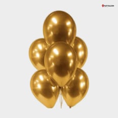 6 Gold Chrome Latex Balloons