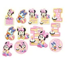 MINNIE MOUSE 1ST CUTOUTS 12 PCS