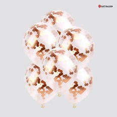 Confetti rose gold balloons bouquet