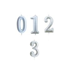 Silver Number Candles