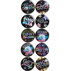 DISCO FEVER BUTTONS 10 PCS 