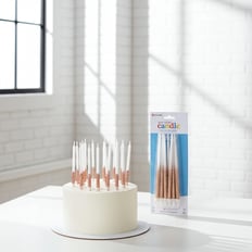 ROSE GOLD GLITTER DIP CANDLES 12PCS