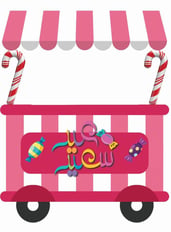 مجسم عربة حلويات العيد 
