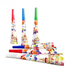HAPPY BIRTHDAY BALLOONS HORNS 6 PCS
