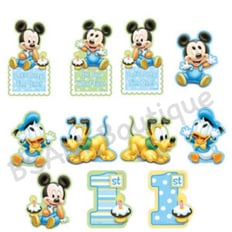 MINNIE MOUSE CUTOUT 1ST BIRTHDAY 12 PCS
