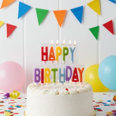 HAPPY BIRTHDAY letter candles