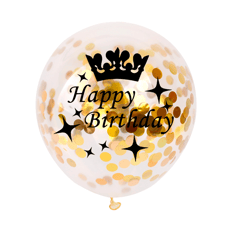 Latex Gold Confetti Happy Birthday Balloon 12 inch