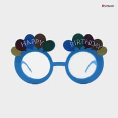 BIRTHDAY BLUE ROUND PARTY GLASSES PLASTIC