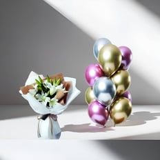 Flowers package with balloon