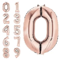 Large Rose Gold Number Balloon