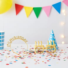 Glasses and a birthday headband