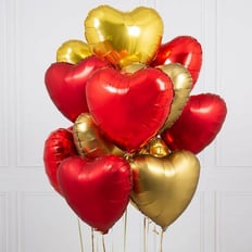 LOVE RED AND GOLD BALLOON 