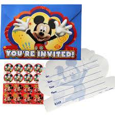 MICKEY MOUSE INVITATIONS CARDS & ENVELOPES 8 PCS