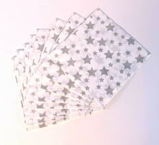 White with silver stars napkin 20 piece