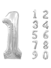 Large Silver Number Balloon