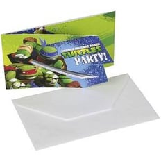 TEENAGE MUTANT NINJA TURTLES INVITATIONS AND ENVELOPES 6pcs