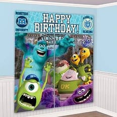 ( Monsters University Scene Setter 5pcs (2 pcs 82.5x149.8cm -1pcs 113x40.6cm - 1pcs26x40.6cm