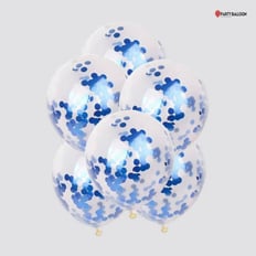 Dark blue confetti balloons bouquet