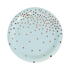 Large plates rose gold dots