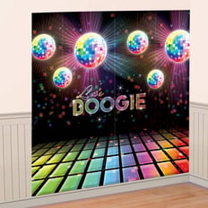 DISCO PARTY SCENE SETTER WALL DECORATING KIT 2 PCS SIZE 82.5 X165.1 CM 