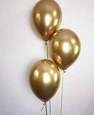 GOLD CHROME BALLOON WITHE Helium 3pcs 