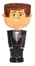 GROOM AIRWALKER BALLOON SIZE 127 X 66 Cm