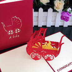 BABY CAR GREETING CARD