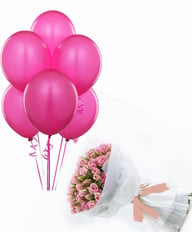 Delightful group with floral balloons
