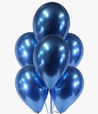 Blue Chrome Latex Balloons 6