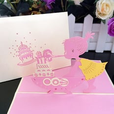 GIRL CAKE GREETING CARD