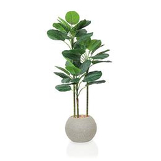 🌿 Artificial ficus trees with elegant form and refined details.