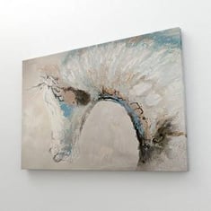 لوحة جدارية فنية على شكل حصان مائي