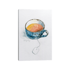 فنجان من الشاي بالألوان المائية